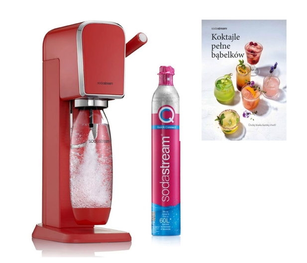 SodaStream Zestaw saturator Art Mandarin Red + książka z przepisami - 1591401 - zdjęcie